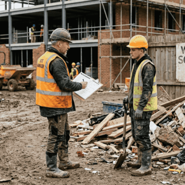 Site manager overseeing waste sorting zone